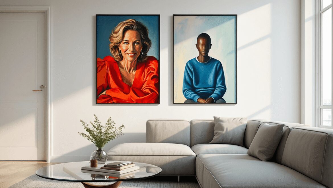 Tableau avec personnage connu ou pas connu pour son intérieur ?