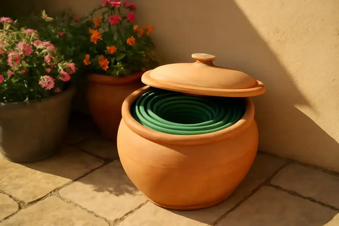 Comment un pot 2-en-1 style ancien transforme le tuyau d'arrosage en déco de jardin ?