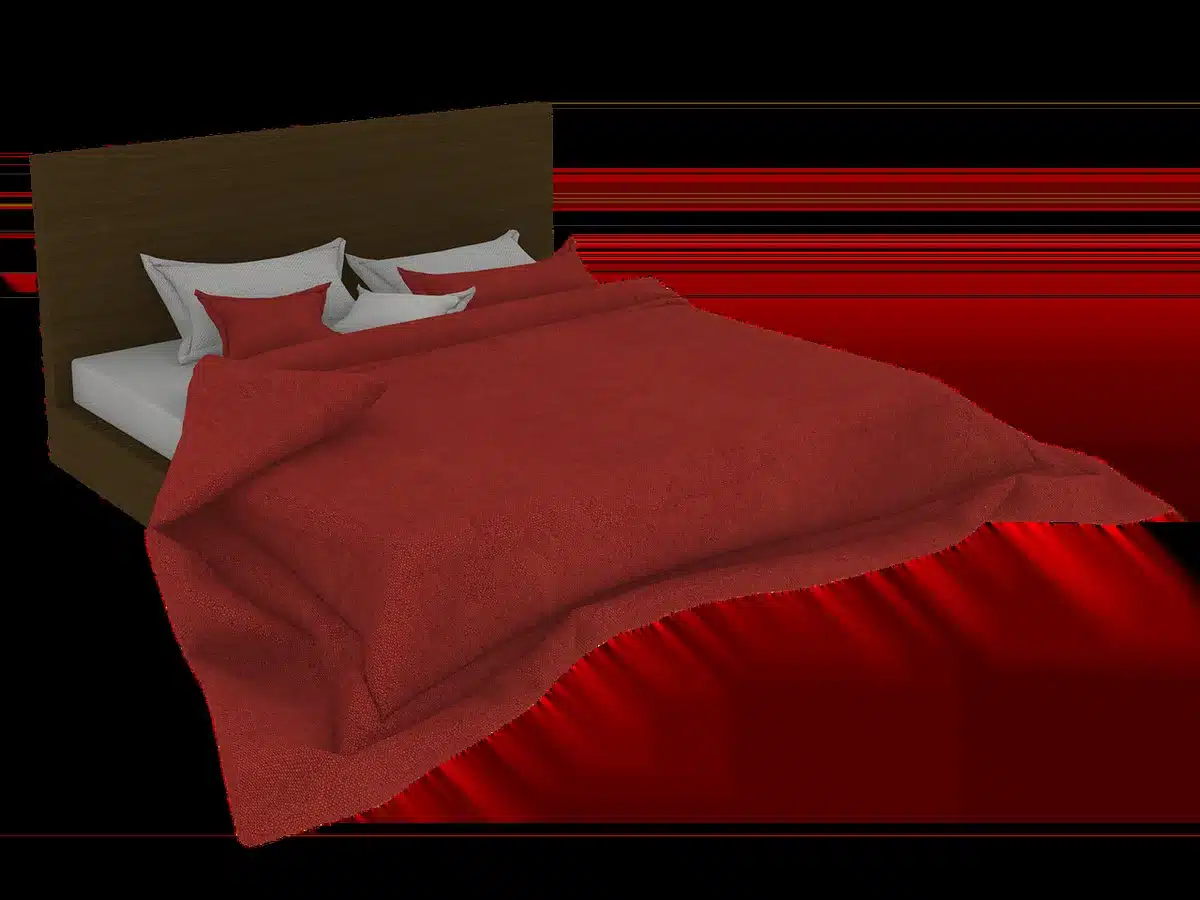 Draps en lin blanc étalés sur un lit élégant