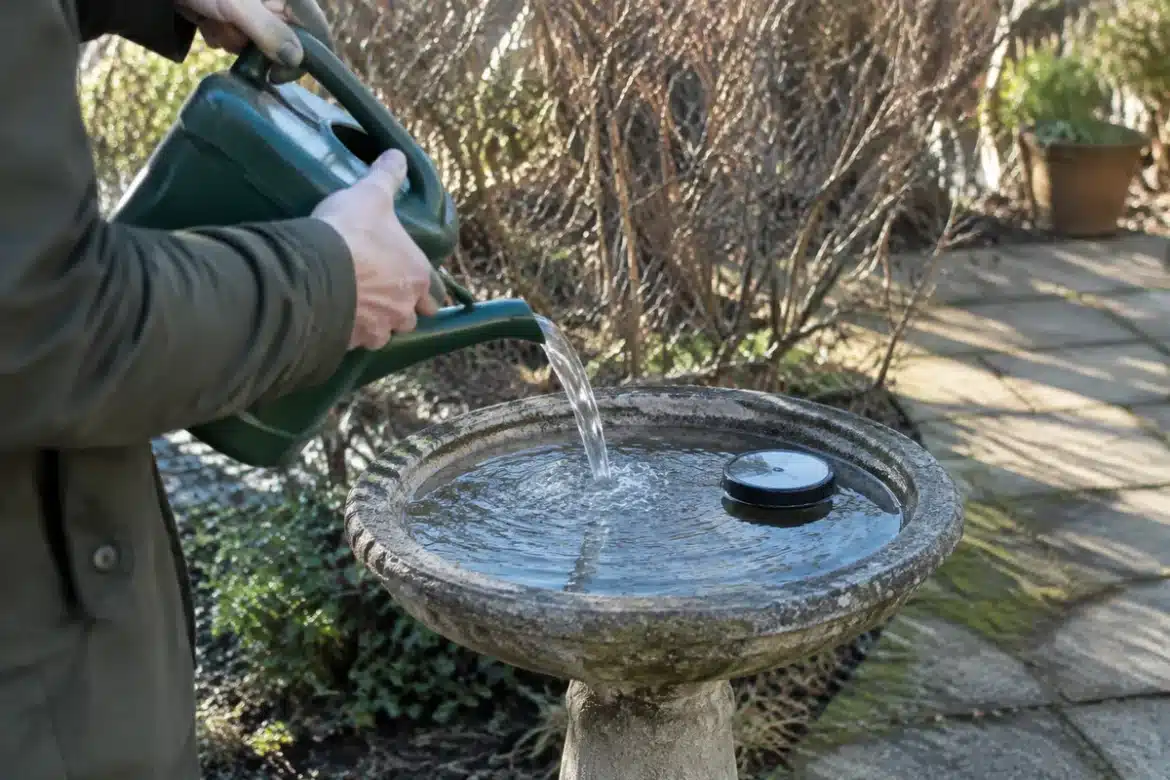 Comment garder un bain d'oiseaux sans glace en hiver : outils indispensables pour la faune