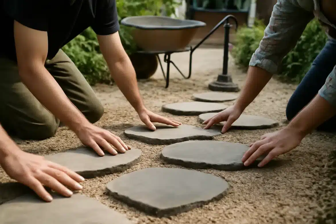 Comment poser des pas japonais sur un sol en gravier pas à pas ?