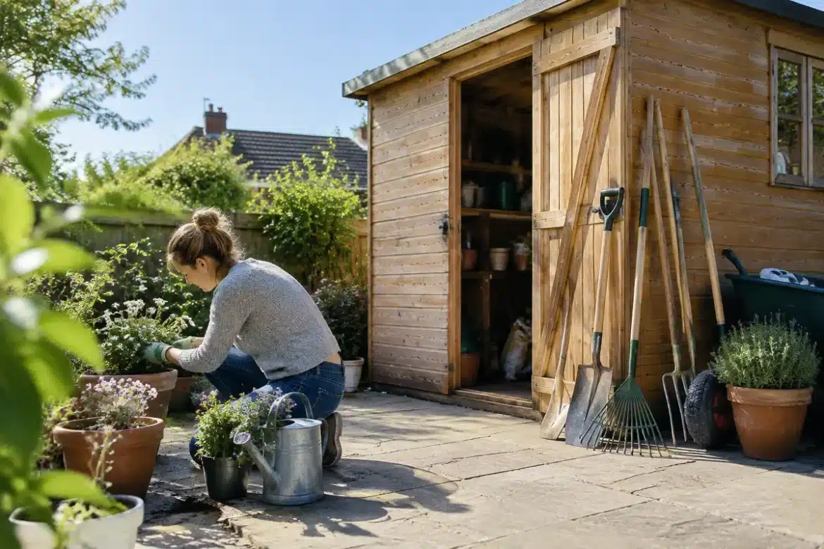 Quel abri de jardin en bois allie rangement et design ?