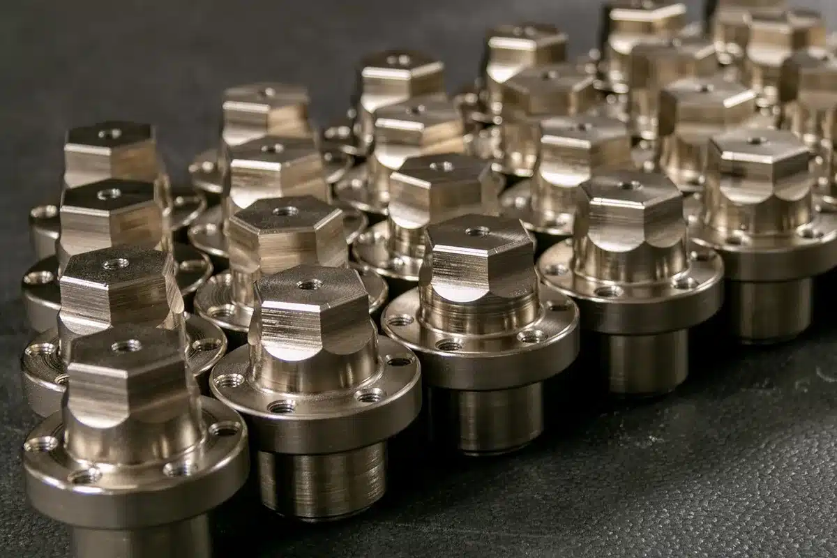Sections de conduit en acier inoxydable posées sur une table